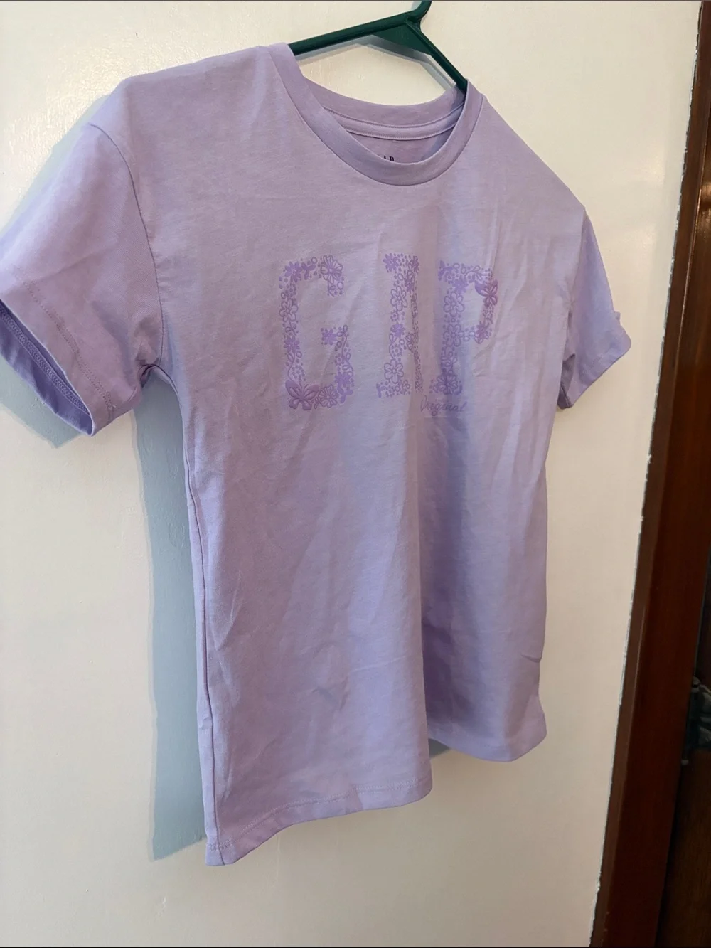 GAP Kids Lavender Short-Sleeve Floral Logo Tee